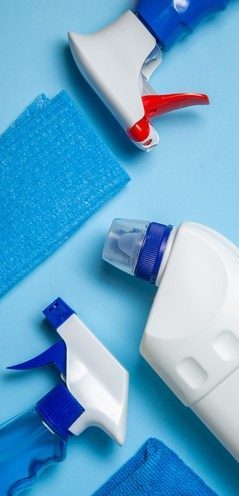 Cleaning Sprays on Blue Surface